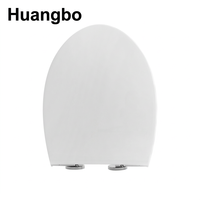 HUANGBO Couvercle de siège de toilette à fermeture lente en plastique PP blanc de haute qualité, forme D, accessoires sanitaires pour salle de bain