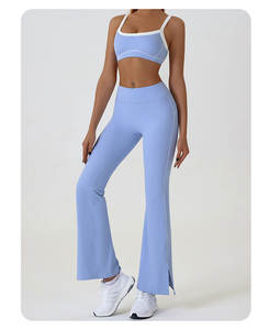 Activewear-Hersteller Neues 2-teiliges Fitness-Set Weiches Nude-Strick Rückenfreies Sport-BH Shorts Leggings Damen Trainingsanzug Set - Product Image 4