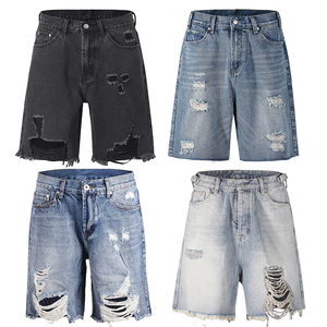 Pantaloncini <span class=keywords><strong>Corti</strong></span> in Denim Strappati da <span class=keywords><strong>Uomo</strong></span>, Stile Casual Estivo, <span class=keywords><strong>Jeans</strong></span> Baggy Distressed, Vendita all'Ingrosso - Product Image 1