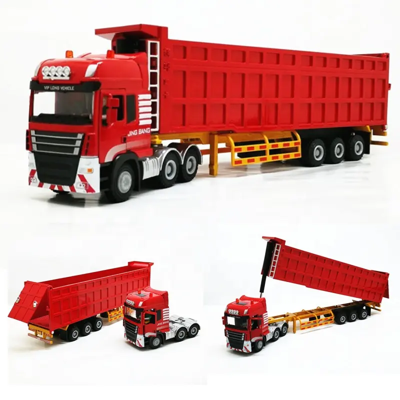 Camión pesado 1:50 camión contenedor modelo de remolque de aleación para semirremolque camión contenedor para niño juguete modelo Diecast vehículos de juguete