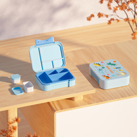 Nouvelle boîte à lunch pour enfants en plastique rectangulaire à 4 compartiments, style bento, étanche, préservation de la fraîcheur, stockage écologique