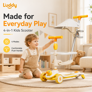 <span class=keywords><strong>Monopattino</strong></span> per Bambini Luddy con Sedile e Tettuccio, Scooter Multifunzionale 4 in 1, Giocattolo Cavalcabile per Bambini, Girello con Altezza Regolabile - Product Image 2