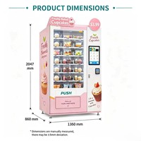 Distributeur automatique de gâteaux réfrigérés, distributeur automatique de cupcakes, distributeur automatique de gâteaux avec élévateur à vendre