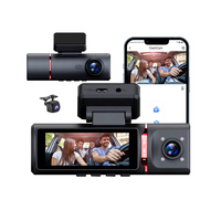 Caméra embarquée 4G à 3 canaux avec écran LCD 3,16 pouces, enregistrement 2K avant, 1080P double arrière, IA ADAS BSD, GPS, enregistrement en boucle, contrôle par application, garantie 1 an