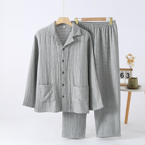 <span class=keywords><strong>Conjunto</strong></span> de <span class=keywords><strong>Pijamas</strong></span> de Algodón Puro de 4 Capas con Borde Reforzado para <span class=keywords><strong>Parejas</strong></span>, Grueso, 100% Algodón, para Otoño e <span class=keywords><strong>Invierno</strong></span>, Venta al Por Mayor - Product Image 5