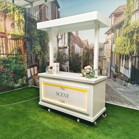 Chariot de présentation de parfums en bois personnalisé, chariot de parfums décoratif pour mariage, usage professionnel avec éclairage LED