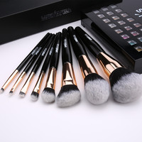 Ensemble de pinceaux de maquillage professionnel Yaqi en gros, marque privée, 8 pièces, manche en bois, kit de voyage pour fards à paupières, fond de teint, cosmétiques, tête douce