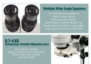 7-45x बड़े आधार इलेक्ट्रॉनिक वेल्डिंग मरम्मत ट्रिनोकुलर माइक्रोस्कोप मोबाइल लैपटॉप के लिए कैमरा के साथ कैमरा के साथ - Product Image 3