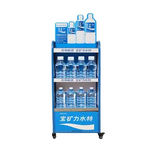 Toko disesuaikan Supermarket bir air susu Soda logam rak pajangan minuman energi kopi rak Display botol minuman