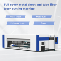2025 tout nouveau 3kw 6kw 1500x3000mm taille fermé couverture feuille tuyau Tube Fiber Laser découpeuse avec plate-forme d'échange