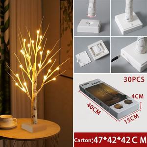 60cm Tabletop Bonsai Bạc cây Bạch Dương Lễ hội ánh sáng kỳ nghỉ với 24 bóng đèn <span class=keywords><strong>Led</strong></span> DIY nhân tạo ánh Sáng Cây Đèn trang trí quà tặng - Product Image 4