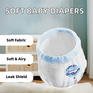 OEM&ODM Échantillon Gratuit Couches pour Bébé Faciles à Enfiler Douces 3D Anti-Fuites Super Absorption <span class=keywords><strong>Pulpe</strong></span> de Bois SAP Jetables Vente en Gros - Product Image 3