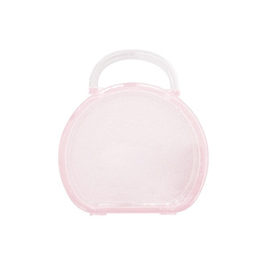 Transparent Pink Jewelry Storage Box 2L Portable Covered Craft Toy Makeup Organizer Handbag Style - Product Image 4