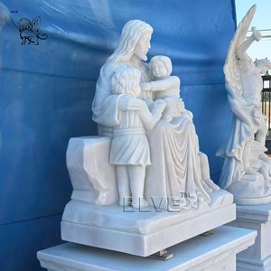Escultura Cristiana <span class=keywords><strong>de</strong></span> Tamaño Real Tallada a Mano, Diseño Personalizado BLVE, Decoración <span class=keywords><strong>de</strong></span> Iglesia, Estatua <span class=keywords><strong>de</strong></span> Jesucristo en Mármol Blanco con Niños - Product Image 5