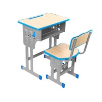 Ensemble bureau et chaise ABS moderne simple/double pour étudiant, réglable en hauteur, pour l'école et l'étude à domicile, vente en gros