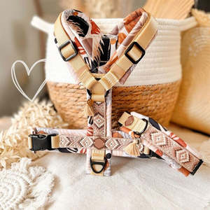 Arnés y <span class=keywords><strong>Collar</strong></span> de Diseño de Lujo Personalizado para Perro - Chaleco Suave con Patrón Sólido para Todas las Estaciones - Product Image 2