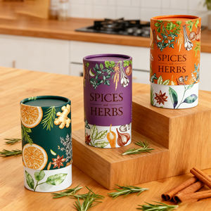 Tubo De Papel Biodegradável Para Armazenamento De Especiarias | Eco-Friendly Zero Plastic Herb Embalagem Cilindro com Design Personalizado & Tampa Hermética - Product Image 2