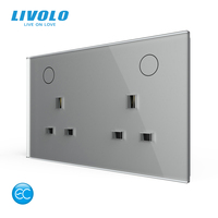 Livolo 13A Alexa Google Nouvelle Prise Murale Intelligente Standard UK, Prise Connectée pour Maison Intelligente, Prise d'Alimentation Wi-Fi