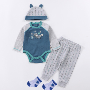 Vente chaude nouveau-né vêtements garçons filles avec bandeau chaussettes vêtements manches longues body vêtements pour bébés coffrets cadeaux - Product Image 6