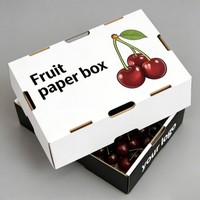 Boîte en carton ondulé personnalisée pour fruits et légumes frais, recyclable, pliable, emballage en carton pour cerises