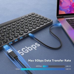 Venta al por mayor multifuncional tipo C USB 3,0 Hub Mulit función teclado estación <span class=keywords><strong>de</strong></span> acoplamiento con 4K30Hz SD TF <span class=keywords><strong>puertos</strong></span> - Product Image 2