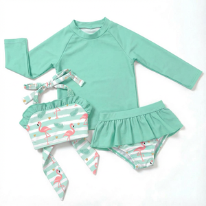 Trajes de Baño para Niños al por Mayor para el Verano, Conjuntos de 3 Piezas para Niñas con Estampado Personalizable y Traje de Baño para Bebés, Conjuntos de Ropa para Niñas - Product Image 4