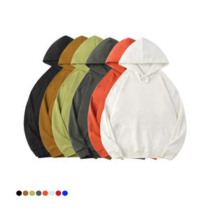 Alta calidad 500 GSM 100% algodón grueso en blanco liso de peso pesado sudaderas con capucha de gran tamaño sin cuerda Unisex logotipo personalizado de talla grande para hombres - Product Image 1