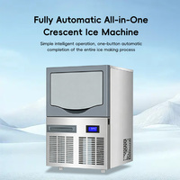 Machine à glaçons automatique en forme de croissant, en acier inoxydable 304, machine à glaçons commerciale en forme de lune