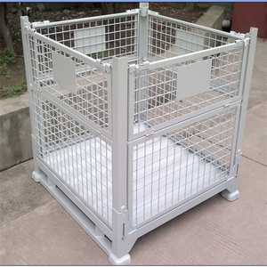 <strong>Stackable</strong> Wire <strong>Mesh</strong> Storage Foldable Steel <strong>Cage</strong> Bins Storage Pallet <strong>Cage</strong> Pallet Bin <strong>Collapsible</strong> <strong>Stackable</strong> Metal Gitterbox - Product Image 4