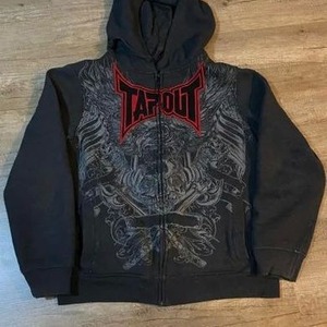 <span class=keywords><strong>Sudadera</strong></span> con capucha American Vintage para hombre con cremallera Street Hip Hop Monogram Graffiti Print Versátil Casual Sports Zip Jacket - Product Image 1