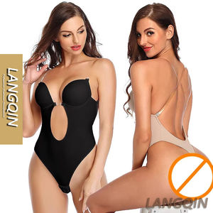 En gros, Body sculptant pour femme, effet rehausseur de fesses, décolleté plongeant en U, maintien ferme, fin et invisible, avec soutien-gorge intégré - Product Image 1