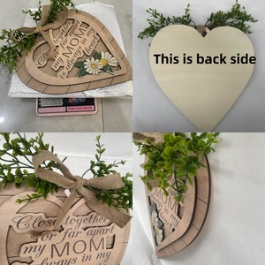 Décoration murale moderne « Nature morte » pour <span class=keywords><strong>la</strong></span> Fête des Mères, motif cœur et marguerite, avec inscription « Maman est toujours dans mon cœur » - Product Image 3