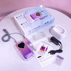 2025 Nail Tech Perceuse Usine <span class=keywords><strong>Coeur</strong></span> Forme Sans Fil Perceuse À Ongles 35000rpm Rechargeable Vernis Électrique Perceuse À Ongles Fichier Salon Maison - Product Image 6
