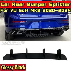 Kit carrosserie pour VW Golf MK8 2020-2024, diffuseur de pare-chocs noir brillant, style sport, séparateur de pare-chocs, spoiler, accessoires de voiture - Product Image 4