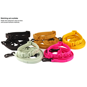 Collar de Perro Personalizado de Color Impermeable y Suave, Collar de Perro de PVC de Primera Calidad y Correa Recubierta de PVC Antideslizante - Product Image 3