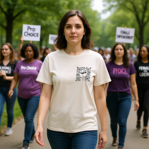 T-shirt da donna con stampa floreale 'March Pro Choice' - Maglietta femminista per il potenziamento femminile, 100% cotone, girocollo, vestibilità regolare, stile casual - Product Image 2