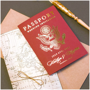Set Economico <span class=keywords><strong>di</strong></span> Inviti Matrimoniali Stile Passaporto Fai-da-Te e Carte Passaporto Personalizzate - Product Image 3