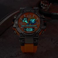 STRYVE Montre électronique de mode pour homme de marque supérieure, montre de sport d'extérieur avec fonction de chronométrage et calendrier, logo personnalisable 8025