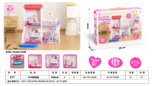 Regalo <span class=keywords><strong>de</strong></span> Halloween <span class=keywords><strong>de</strong></span> Moda: Kit <span class=keywords><strong>de</strong></span> Modelo <span class=keywords><strong>de</strong></span> Villa en Miniatura para Niñas, Completo con Tobogán y Piscina - Product Image 4