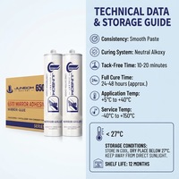 JUNBOM 6500 Mastic silicone non corrosif pour miroirs, non tachant, à durcissement neutre, pour la décoration intérieure, verre miroir, fabricant OEM sur mesure