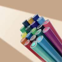 Crayons de couleur triangulaires en plastique recyclé non solubles, 24 couleurs |   Art durable personnalisable (couleurs/logo/emballage) vendu à l'unité