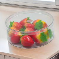 Boîte ronde en plastique PS transparente, rigide, réfrigérable, avec couvercle incassable, de qualité alimentaire, recyclable, pour l'emballage de bonbons, fruits secs, en-cas, etc.