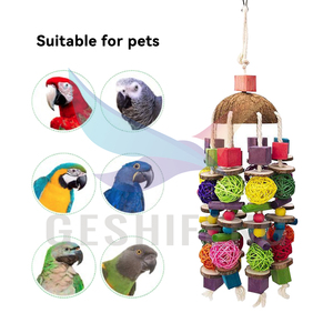 Coco rios De Aves kuşlar oyuncaklar Coco kabuk kuş oyuncaklar ahşap Pet ahşap kuş kafesi için oyuncak <span class=keywords><strong>stand</strong></span>ı - Product Image 2