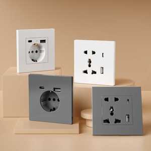 Màu trắng 5 pin ổ cắm chuyển đổi cho nhà USB Loại C tường ổ cắm - Product Image 6