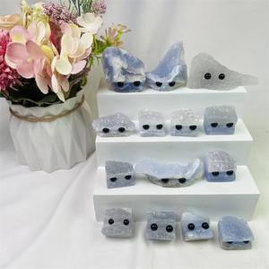 Prix usine naturel haute qualité <span class=keywords><strong>bleu</strong></span> <span class=keywords><strong>dentelle</strong></span> <span class=keywords><strong>Agate</strong></span> pour cadeaux décoration Animal cristal grappe hérisson - Product Image 1