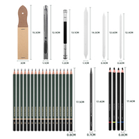 Kit de Crayons à Dessiner Professionnels Xin Bowen 43 Pièces, Crayons à Dessiner, Crayons à Charbon, Taille-Crayon, Bloc de Dessin avec Sac Noir