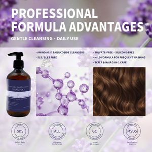 Champú Orgánico Natural de Lavanda para Cabello Graso, Reparación del Cuero Cabelludo, Cabello Dañado y con <span class=keywords><strong>Caspa</strong></span> - Product Image 1