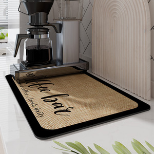 Tableros de cocina de diatomita suave y escurridor de mostrador de <span class=keywords><strong>bar</strong></span>, alfombrilla de secado, almohadillas de aislamiento térmico para máquina de café, almohadillas absorbentes - Product Image 2