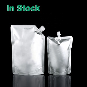 Zilveren Aluminiumfolie Stand-Up Vloeibare Drank <span class=keywords><strong>Food</strong></span> Grade Doypack Bag Barrier Verpakking Pouch Met Bovenste Hoek Tuit - Product Image 1