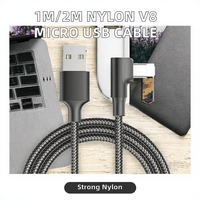 Câble de données Micro USB JILIAN en nylon tressé 6A à charge rapide, 2 m, conducteurs en cuivre pur pour téléphones Android, appareils photo, voitures, écouteurs